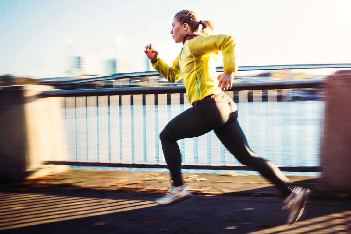 Woman Sprinting Interval Training